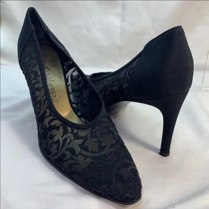 Yves Saint Laurent YSL Lace Pumps Pointed Toe  7.5